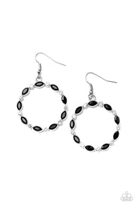 Crystal Circlets - Black Earrings