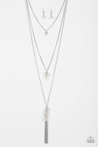 Crystal Cruiser White Necklace-ShelleysBling.com-ShelleysPaparazzi.com