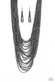 Dauntless Dazzle Shiny Black Necklace