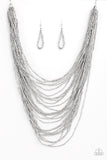 Dauntless Dazzle Silver Necklace-ShelleysBling.com-ShelleysPaparazzi.com