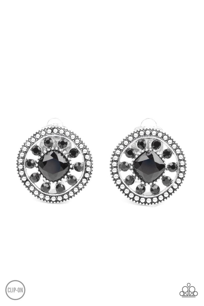 Dazzling Definition - Black Clip-on Earrings | Paparazzi Accessories ...