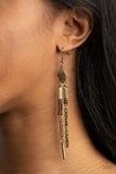 Defined Dazzle - Brass Earrings