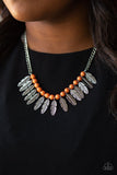 Desert Plumes Orange Necklace