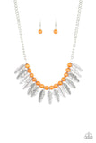 Desert Plumes Orange Necklace