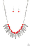 Desert Plumes Red Necklace