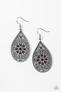 Dinner Party Posh Red Earrings-ShelleysBling.com-ShelleysPaparazzi.com