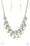 Diva Attitude Green Necklace and Bracelet Set-ShelleysBling.com-ShelleysPaparazzi.com