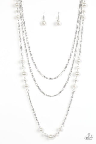 Diva Dilemma White Necklace-ShelleysBling.com-ShelleysPaparazzi.com