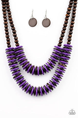 Dominican Disco Purple Necklace-ShelleysBling.com-ShelleysPaparazzi.com