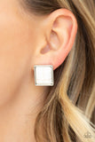 Eco Elegance White Post Earrings