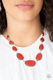 Elemental Eden - Red Necklace and Bracelet Set