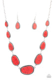 Elemental Eden - Red Necklace and Bracelet Set