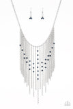First Class Fringe - Blue Necklace