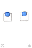 Flair and Square Blue Post Earrings