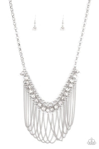 Flaunt Your Fringe - White Necklace