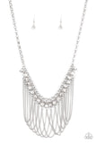 Flaunt Your Fringe - White Necklace