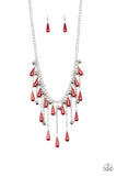 Fleur de Fringe Red Necklace