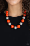 Floral Fusion Orange Necklace