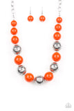 Floral Fusion Orange Necklace