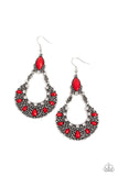 Fluent in Florals Red Earrings