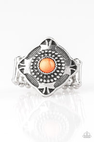 Four Corners Fashion Orange Ring-ShelleysBling.com-ShelleysPaparazzi.com