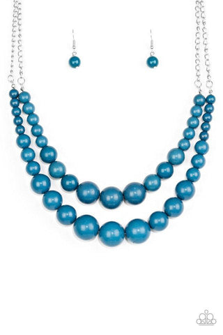 Full Bead Ahead Blue Necklace-ShelleysBling.com-ShelleysPaparazzi.com