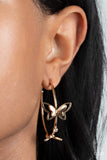 Full Out Flutter - Gold Hoop Earrings