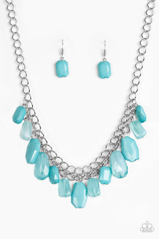 Glacier Goddess Blue Necklace-ShelleysBling.com-ShelleysPaparazzi.com