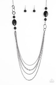 Glammed By Association Black Necklace-ShelleysBling.com-ShelleysPaparazzi.com