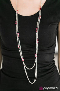 Glass Half FANCIFUL - Pink Necklace-Paparazzi Accessories-ShelleysPaparazzi.com