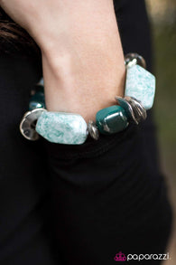 Glaze of Glory Blue Bracelet-Paparazzi Accessories-ShelleysPaparazzi.com