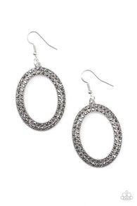 Go Down in Glitter Silver Earrings-ShelleysBling.com-ShelleysPaparazzi.com