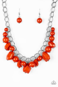 Gorgeously Globetrotter Orange Necklace