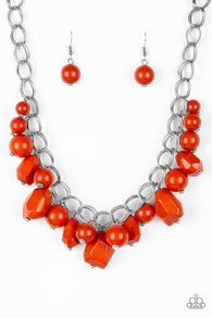Gorgeously Globetrotter Orange Necklace-ShelleysBling.com-ShelleysPaparazzi.com