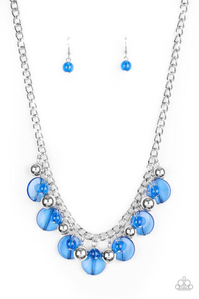 Glassy glamorous online blue necklace