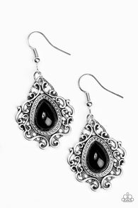 Grand Cayman Grandeur Black Earrings-ShelleysBling.com-ShelleysPaparazzi.com