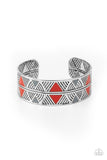 Hidden Glyphs - Red Cuff Bracelet