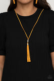 Hold My Tassel Yellow Necklace