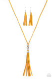 Hold My Tassel Yellow Necklace