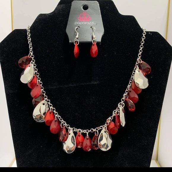 Hurricane season red necklace shop paparazzi