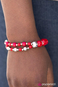 I Could Have Danced All Night - Red bracelet-Paparazzi Accessories-ShelleysPaparazzi.com