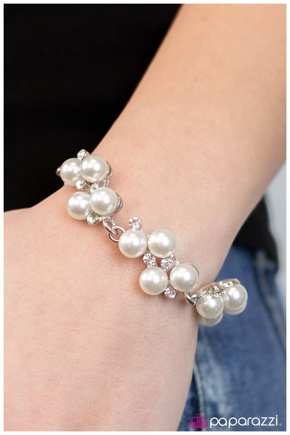 CHAIN Showers - White Bracelet - Paparazzi Accessories - March 2023 Fashion  Fix | Alies Bling Bar