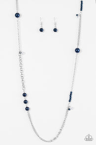 I Stil-etto Believe Blue Necklace-ShelleysBling.com-ShelleysPaparazzi.com