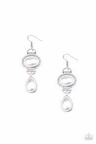 Icy Shimmer White Earrings