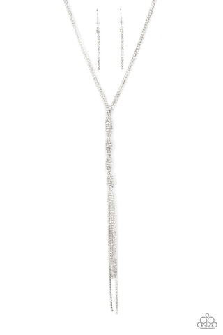 Impressively Icy - White Necklace