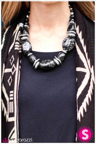 In Good Glazes Black Necklace and Bracelet Set-ShelleysBling.com-ShelleysPaparazzi.com