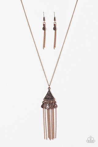 Incan Idol Copper Necklace-ShelleysBling.com-ShelleysPaparazzi.com