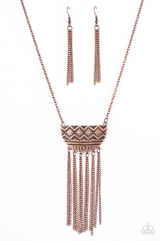 Incredibly Incan Copper Necklace-ShelleysBling.com-ShelleysPaparazzi.com