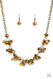 Instant Stardom Brass Necklace and Bracelet Set-ShelleysBling.com-ShelleysPaparazzi.com