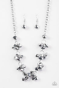 Instant Stardom Silver Necklace and Bracelet Set-ShelleysBling.com-ShelleysPaparazzi.com